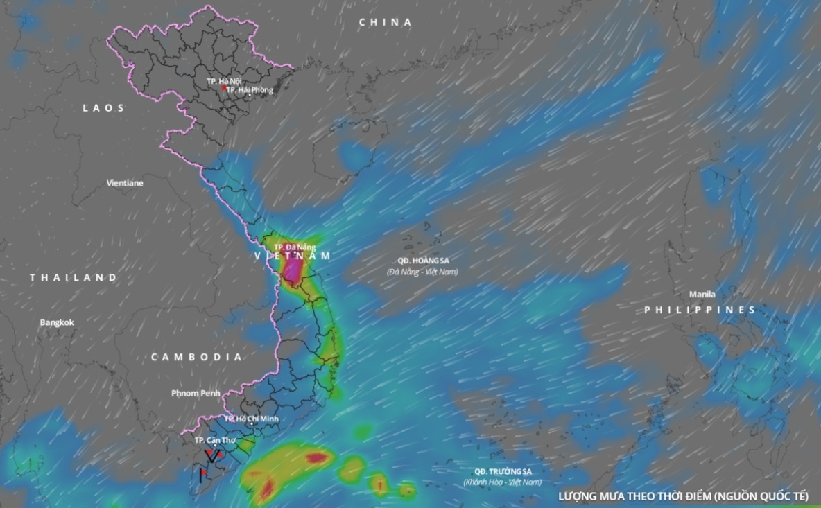 Từ ngày 28/11 đến ngày 1/12, các tỉnh Trung Trung Bộ có mưa vừa, mưa to
